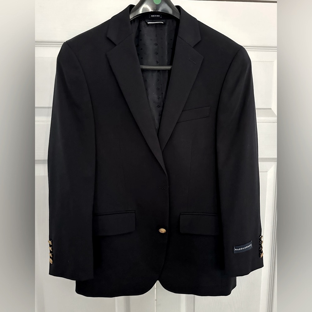 Mens Single-breasted Navy Blazer Size 38S - Picture 2 of 7